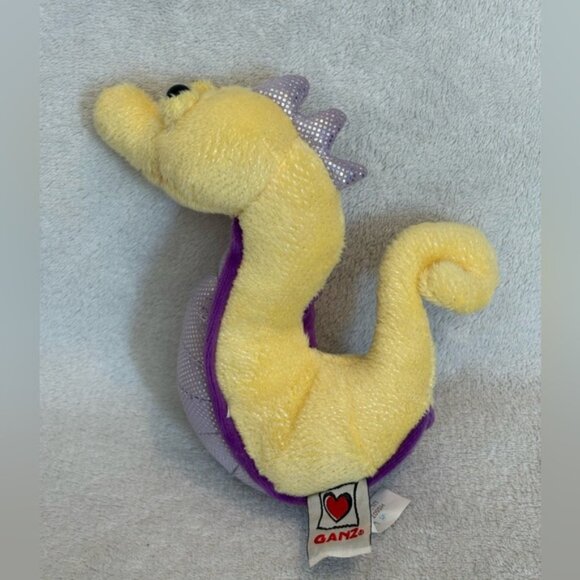 Ganz Webkinz LILKINZ  SEAHORSE Plush 7” No Code Yellow Purple Sparkly HS507 - Picture 2 of 13